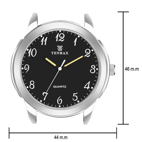 Tenmax Raymond Weil Quartz 6115 Plain Black Dial All Steel Analog Watch For Men