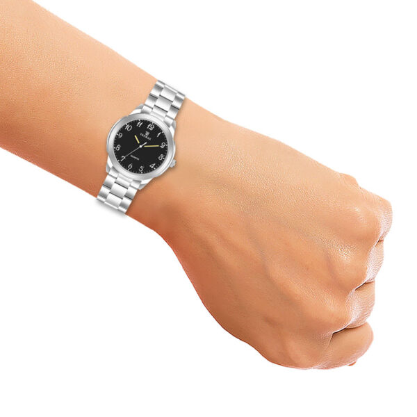 Tenmax Raymond Weil Quartz 6115 Plain Black Dial All Steel Analog Watch For Men