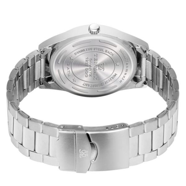 Tenmax SteelFusion Quartz 1237 Day Date Black Dial Steel Analog Watch For Men