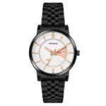 Tenmax Phantom Quartz 9012 Day Date White Dial Black Metal Analog Watch For Men