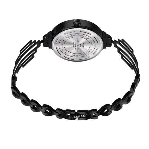 Tenmax Quartz T60 Black Dial Black Chain Analog Watch For Women
