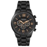 Tenmax Flynn 6120 Multi Function Black Dial Black Chain Strap Analog Watch For Men