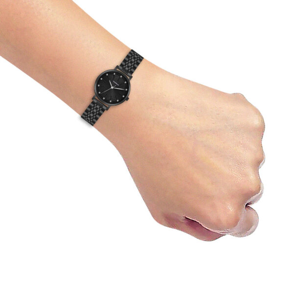 Tenmax Aura Collection Quartz D1043 Elegant Black Dial Black Analog Watch For Women