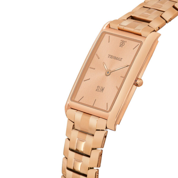 Tenmax Slim 529 Beige Dial Rose Gold Luxury All Steel Watch for Men