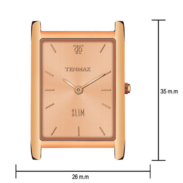 Tenmax Slim 529 Beige Dial Rose Gold Luxury All Steel Watch for Men