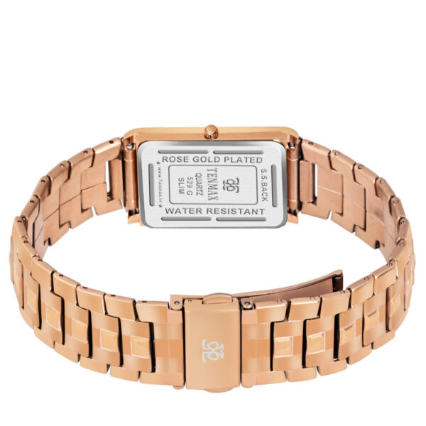 Tenmax Slim 529 Beige Dial Rose Gold Luxury All Steel Watch for Men