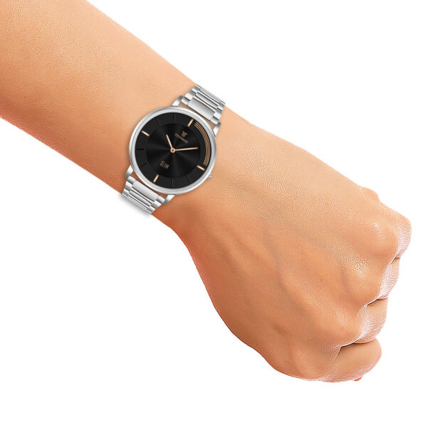 Tenmax Slim 6119 Classic Black Dial Round All Steel analog Watch for Men