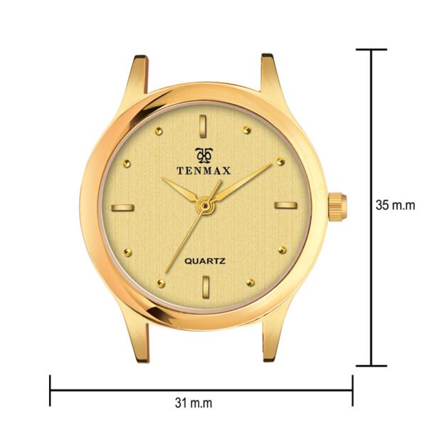 Tenmax Quartz 3056 Rich Gold Dial Analog Gold Watch For Women