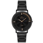 Tenmax Slim 6119 Classic Black Dial Round All Black 304 Steel Analog Watch for Men