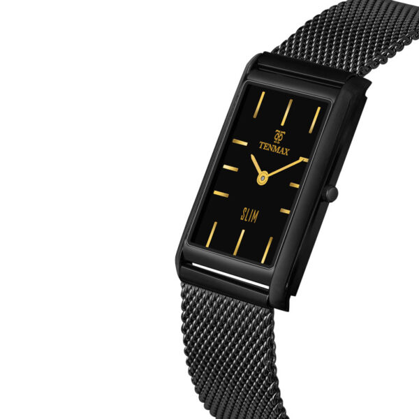 Tenmax Slim Quartz 529 Classic Black All Steel analog Watch for Men