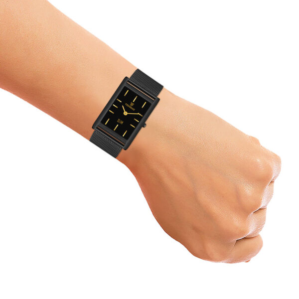 Tenmax Slim Quartz 529 Classic Black All Steel analog Watch for Men