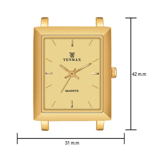 Tenmax Quartz 553 Plain Gold Analog Watch For Men