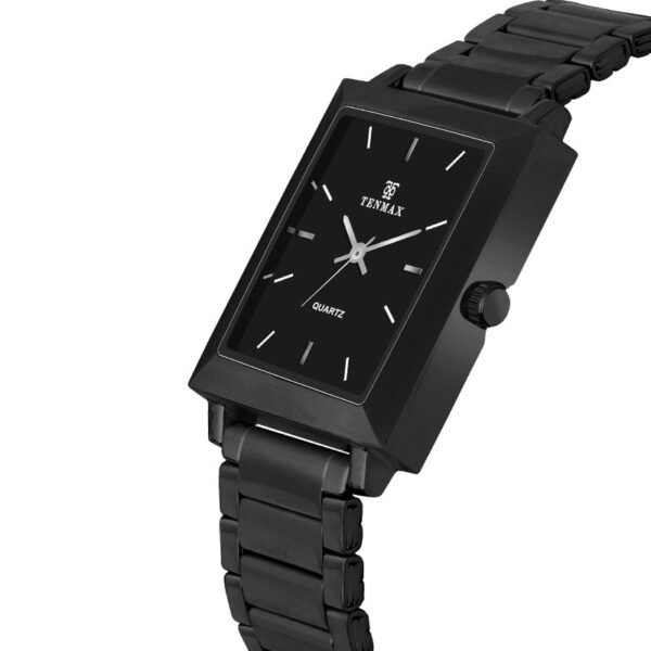 Tenmax Quartz 553 Plain Black Edition Analog Watch For Men