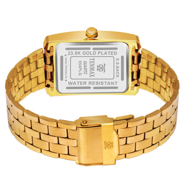Tenmax Quartz 554 Plain Gold Analog Watch For Men