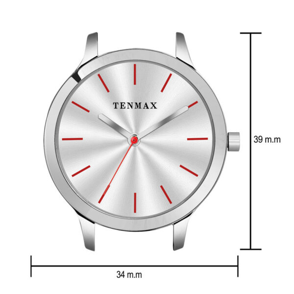 Tenmax Quartz 2199 Silver Dial Red Leather Analog Steel Watch For Girls