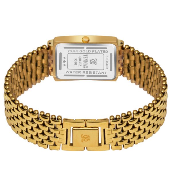 Tenmax Quartz 530 Gold Dial Plain Gold Analog Watch For Men