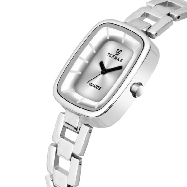 Tenmax Steeluxe Quartz Analog 1038 Silver Dial Steel Watch For Girls