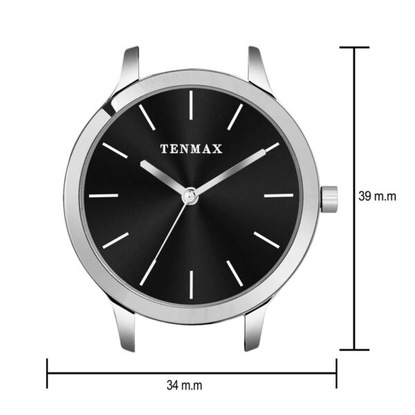 Tenmax Quartz 2199 Black Dial Black Leather Analog Steel Watch For Girls