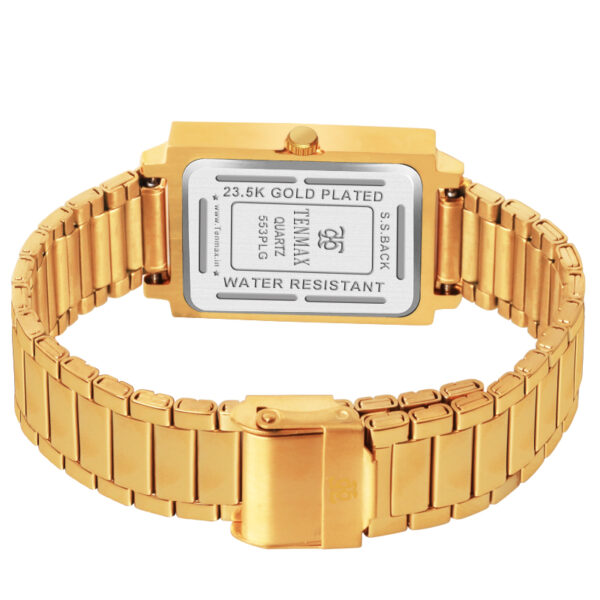 Tenmax Quartz 553 Plain White Dial Gold Analog Watch For Men