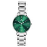 Tenmax Quartz 3055 Forest Green Dial Analog Steel Watch For Women