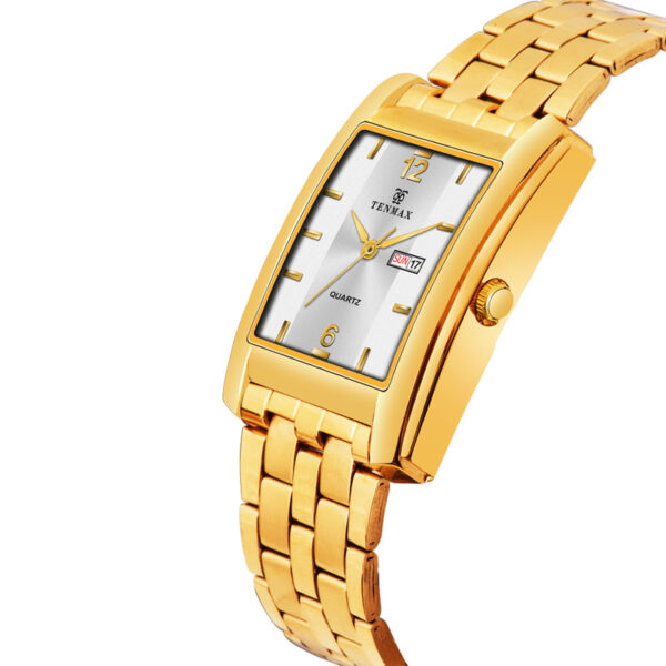 Tenmax Quartz 554 Day Date Gold Analog Watch For Men