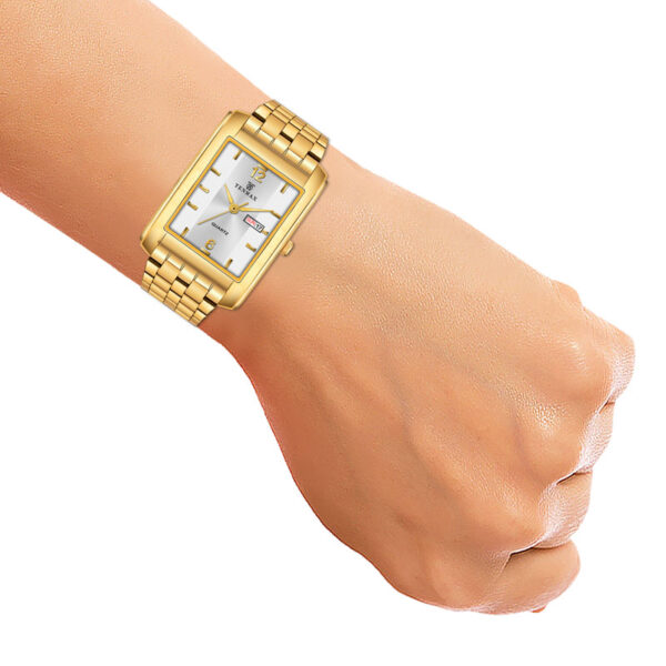 Tenmax Quartz 554 Day Date Gold Analog Watch For Men