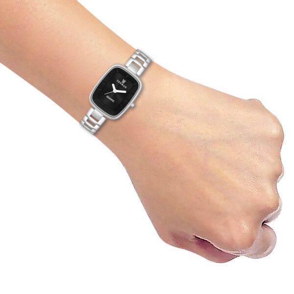 Tenmax Steeluxe Quartz Analog 1038 Black Dial Steel Watch For Girls
