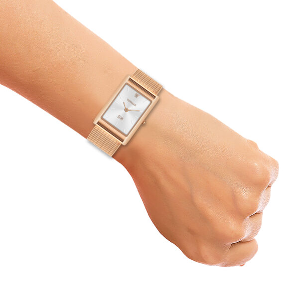 Tenmax Slim 529 Silver Dial Rose Gold Luxury All Steel Watch for Men