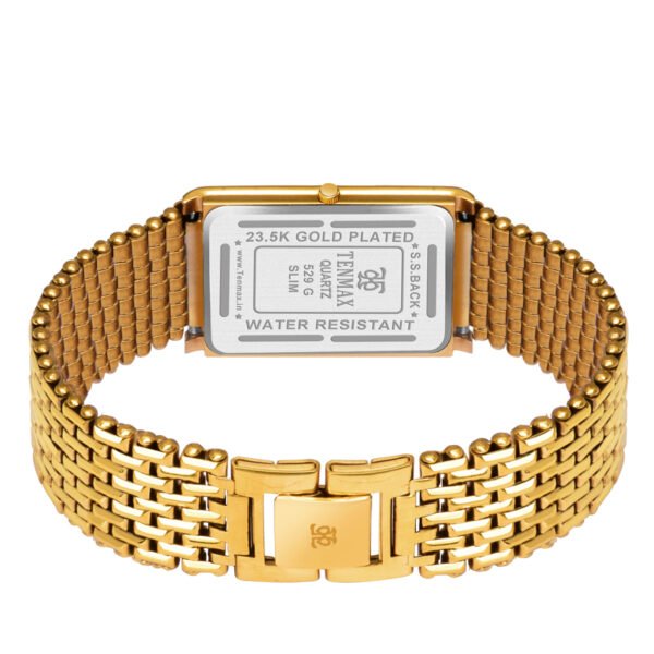 Tenmax Slim 529 Silver Dial Gold Luxury All Steel analog Watch for Men