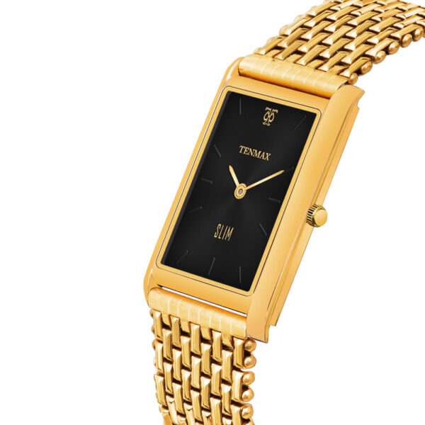 Tenmax Slim 529 Classic Black Dial Gold Luxury All Steel analog Watch for Men