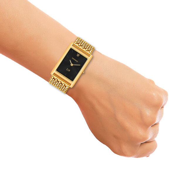 Tenmax Slim 529 Classic Black Dial Gold Luxury All Steel analog Watch for Men