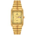 Tenmax Quartz 544 Day Date Gold Dial Gold Analog Watch For Men