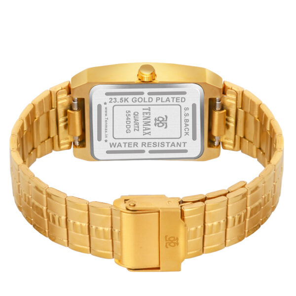 Tenmax Quartz 544 Day Date Gold Dial Gold Analog Watch For Men