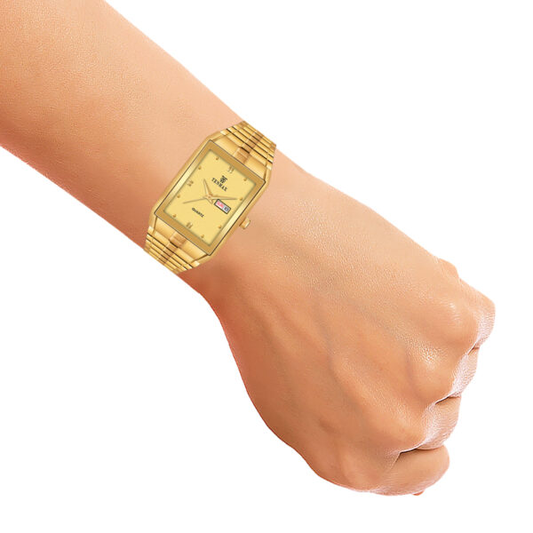 Tenmax Quartz 544 Day Date Gold Dial Gold Analog Watch For Men