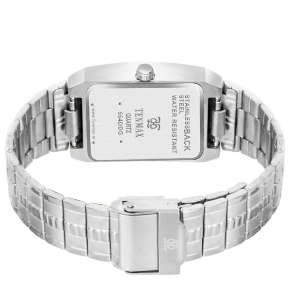 Tenmax Quartz 544 Day Date Silver Dial Classic Steel Analog Watch For Men