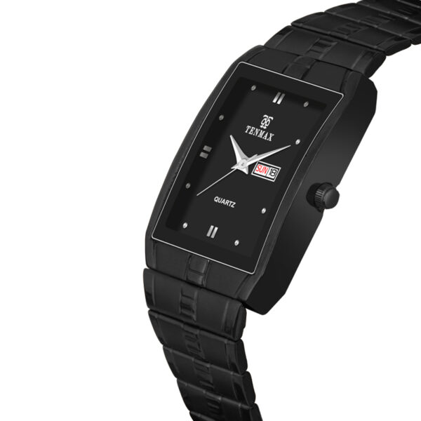 Tenmax Phantom Quartz 544 Day Date All Black Metal Analog Watch For Men