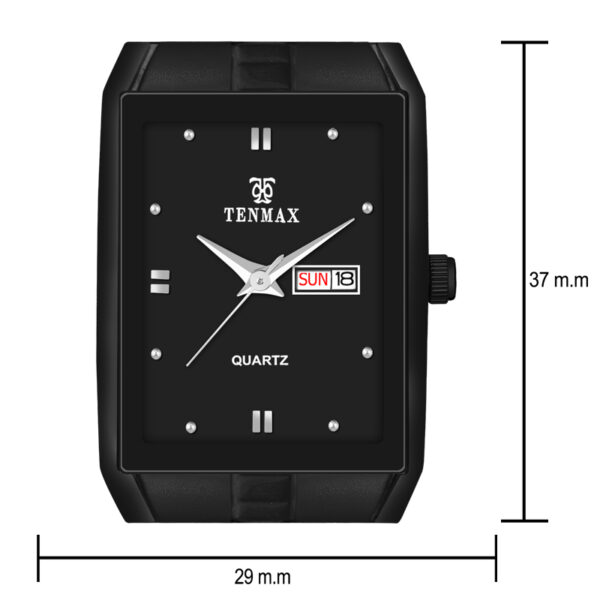 Tenmax Phantom Quartz 544 Day Date All Black Metal Analog Watch For Men