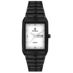 Tenmax Phantom Quartz 544 Day Date White Dial Black Metal Analog Watch For Men
