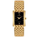 Tenmax Quartz 530 Black Dial Plain Gold Analog Watch For Men