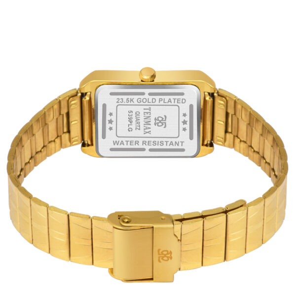 Tenmax Quartz 539 Black Dial Plain Gold Analog Watch For Men