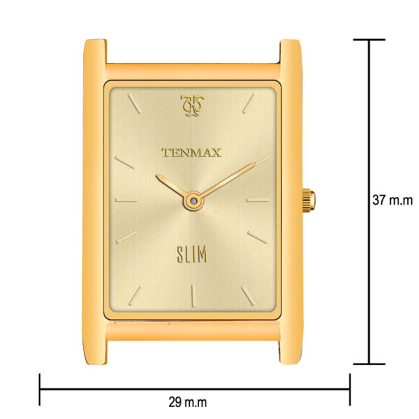 Tenmax Slim 529 Gold Dial Brown Leather Luxury All Steel Gold analog Watch for Men