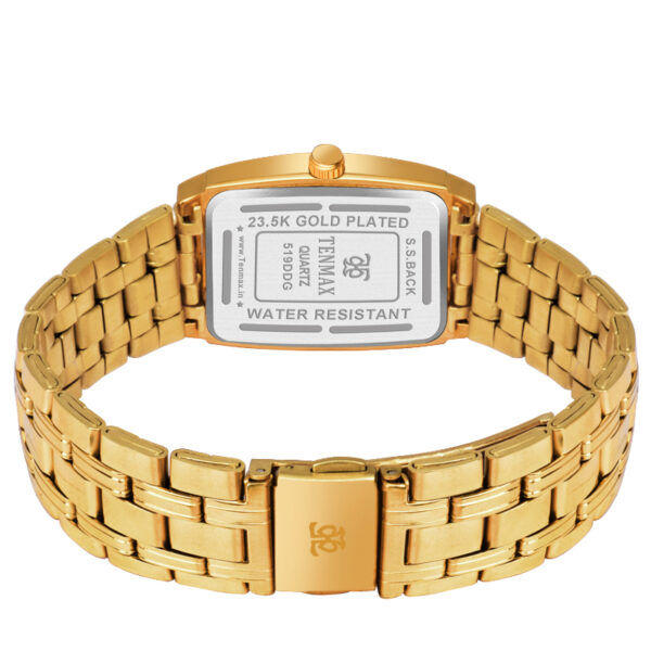 Tenmax Quartz 519 Day Date Gold Dial Gold Analog Watch For Men