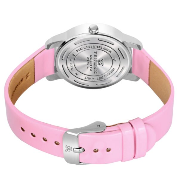 Tenmax OpalWrist Quarts 2170 Pink Dial Pink Leather Steel Analog Watch For Girls