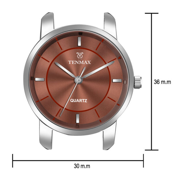 Tenmax OpalWrist Quarts 2170 Brown Dial Brown Leather Steel Analog Watch For Girls