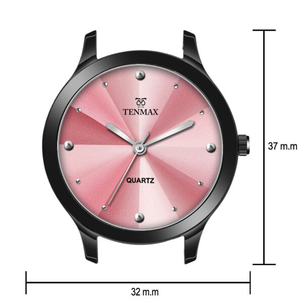 Tenmax Shadow Grace Collection Quartz T505 Pink Dial Pink Leather Analog Watch For Girls