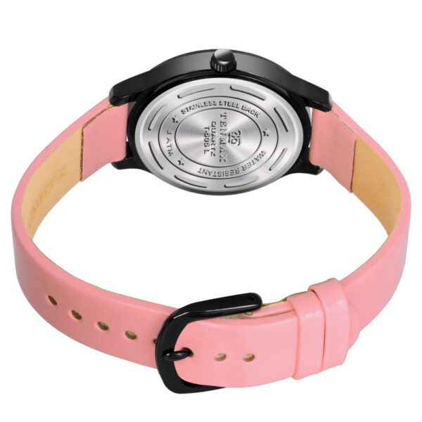Tenmax Shadow Grace Collection Quartz T505 Pink Dial Pink Leather Analog Watch For Girls