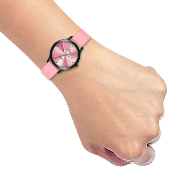 Tenmax Shadow Grace Collection Quartz T505 Pink Dial Pink Leather Analog Watch For Girls