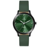 Tenmax Shadow Grace Collection Quartz T505 Green Dial Green Leather Analog Watch For Girls