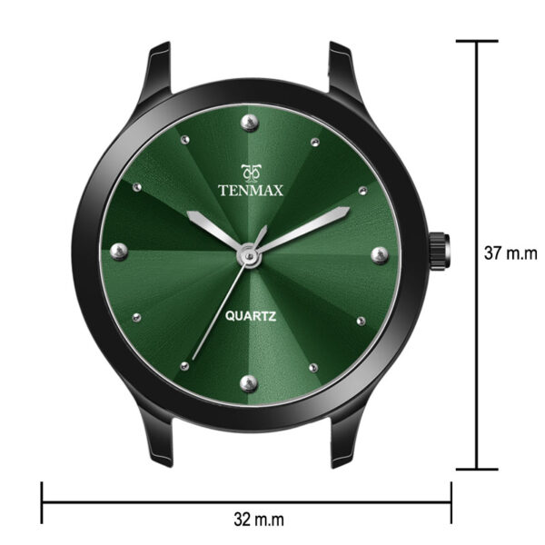 Tenmax Shadow Grace Collection Quartz T505 Green Dial Green Leather Analog Watch For Girls