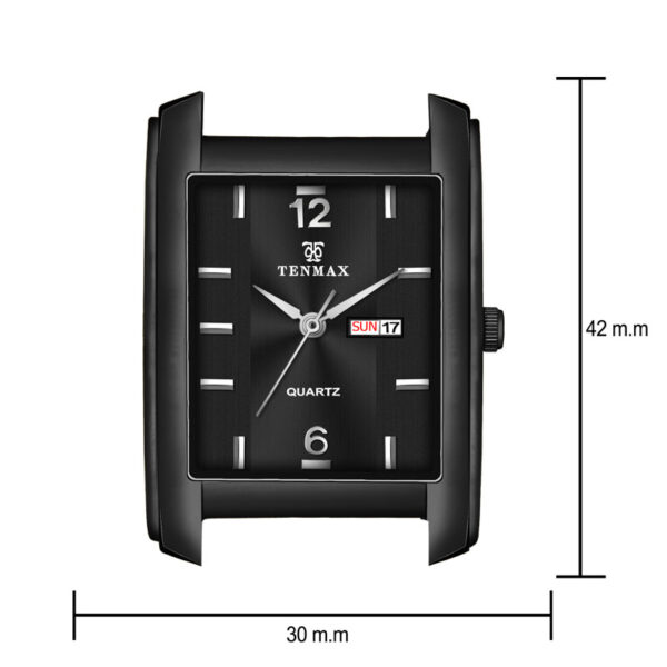 Tenmax Quartz 554 Day Date Black Edition Analog Watch For Men